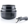 ARTHUR MARTIN AM120B Set de 3 casseroles 16-18-20 cm + 1 poignée - Tous feux ...