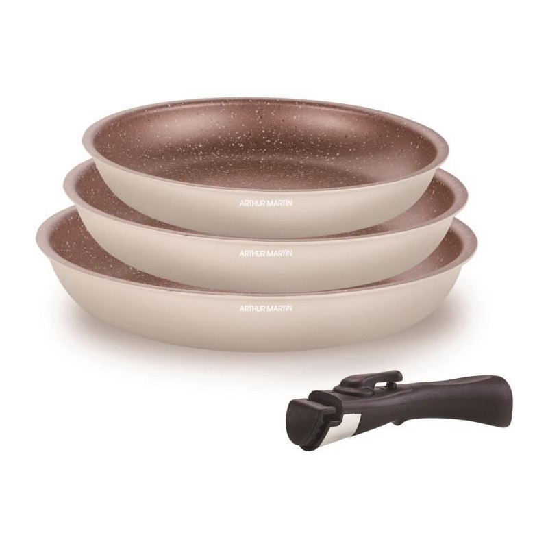 Set de 3 poeles - Tous feux dont induction - ARTHUR MARTIN - AM4754 - 20-24-2...