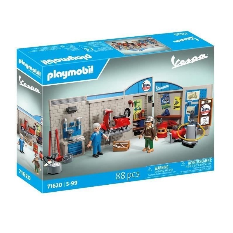 PLAYMOBIL 71620 Vespa Garage, Style rétro, années 60, 88 pieces, Adulte, Clas...