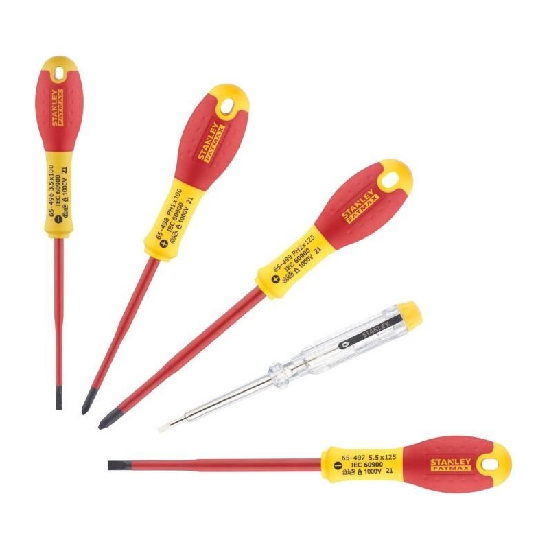 Jeu de 5 Tournevis - STANLEY FATMAX - XTHT0-62692 - Isolés 1000V - Electricie...