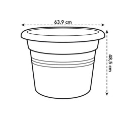 ELHO Pot de fleurs Green Basics Cilinder - Ø 64 x H 49 cm - Extérieur - 100% ...