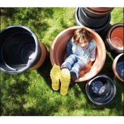 ELHO Pot de fleurs Green Basics Cilinder - Ø 64 x H 49 cm - Extérieur - 100% ...