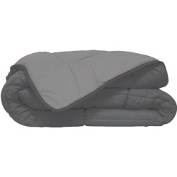 CALGARY - Couette Chaude Microfibre 400gr/m² - Gris & Argent - 220 x 240 cm