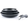 Set de 3 poeles - ARTHUR MARTIN - AM130 - noir - Tous feux dont induction - 2...