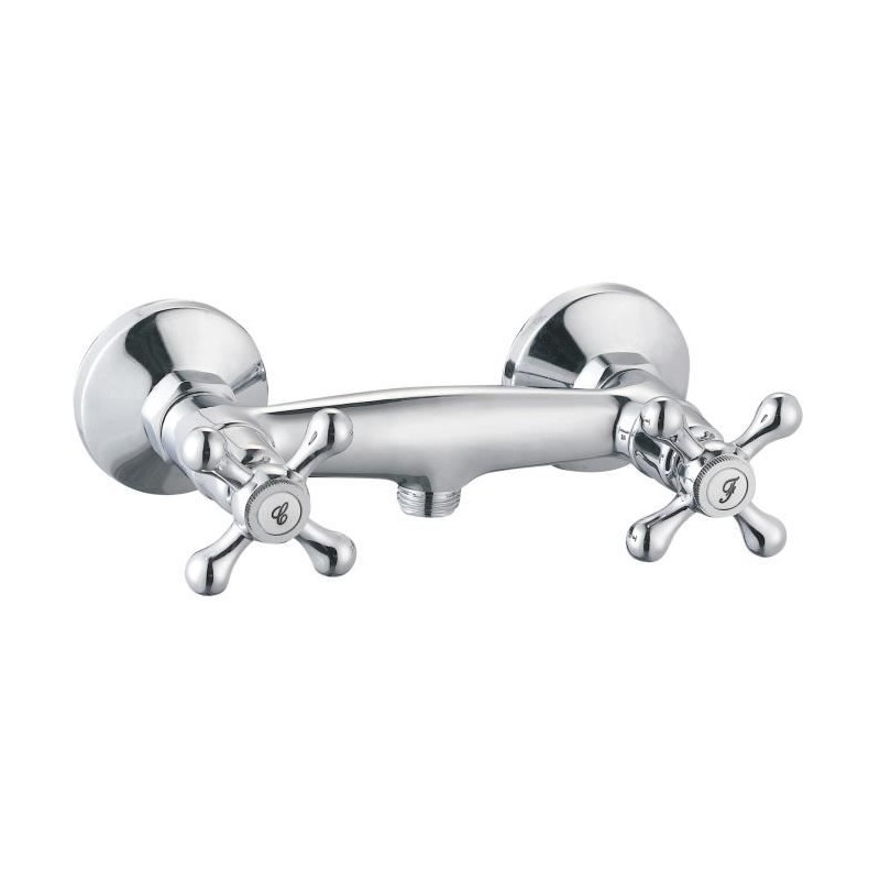 Robinet mélangeur mécanique douche Beverley - ROUSSEAU - Style rétro - Tete c...