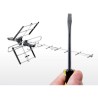 Antenne TV Extérieure ONE FOR ALL SV9357 Professional Line VHF/UHF amplifiée,...