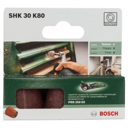 Lot de 3 abrasifs coniques Bosch PRR 30mm G80 pour poncer bois, métal et mati...