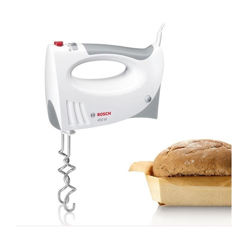 Batteur BOSCH CleverMixx MFQ3530 - 450 W - 5 vitesses - 2 fouets / 2 crochets...