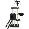 JIPSY Arbre a chat noir 79 x 34 x 138 cm - 3 plateformes, 1 perchoir, 1 niche...