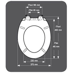 Abattant Presto Taupe - Thermodur - Fixation par le dessus - Antibactérien
