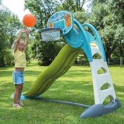 Smoby - Panier de Basket enfant - Accessoire de toboggan Smoby - 3 en 1 - Dés...