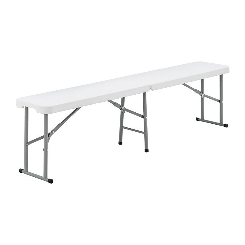 Banc de réception pliable - TERRANOVA - Blanc - Structure en acier et assise ...
