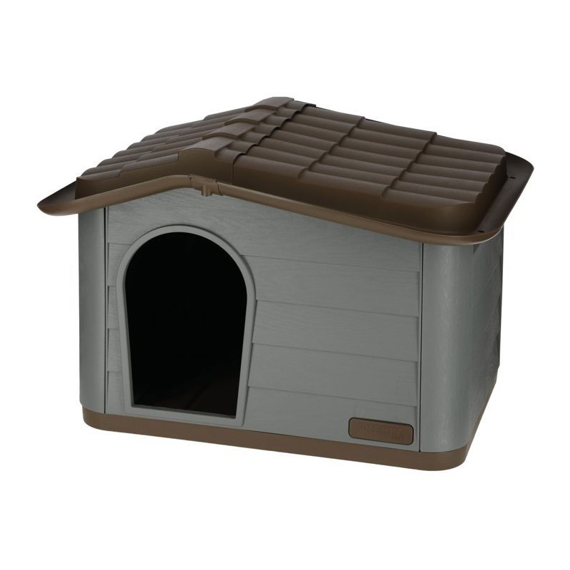 KERBL - Maison extérieure pour chats - 60 x 51 x 41 cm - Gris et marron - Pla...