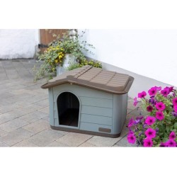 KERBL - Maison extérieure pour chats - 60 x 51 x 41 cm - Gris et marron - Pla...
