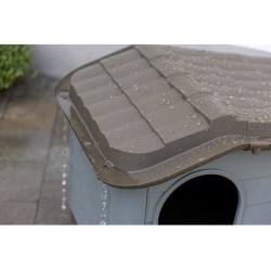 KERBL - Maison extérieure pour chats - 60 x 51 x 41 cm - Gris et marron - Pla...