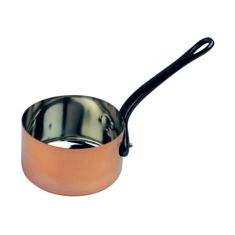 Casserole cuivre - BAUMALU - 12 cm - Cuivre massif - Intérieur étamé - Manche...