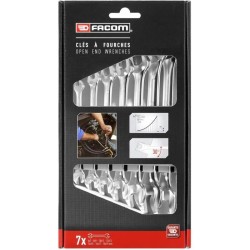 Coffret de 7 Clés a Fourches - FACOM - 44.J7PB - 14 ouvertures de 6 a 19mm