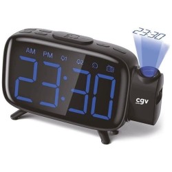 Radio réveil avec projection de l'heure - CGV - CR-P10 - Double alarme - Gros...