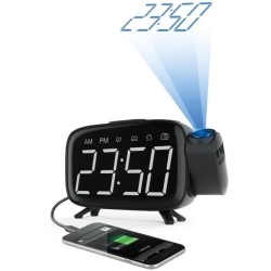 Radio réveil avec projection de l'heure - CGV - CR-P10 - Double alarme - Gros...