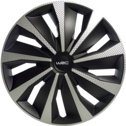 Lot de 4 Enjoliveurs 16 pouces - WRC - Bicolor noir & Carbon Style - facile a...