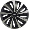 Lot de 4 Enjoliveurs 16 pouces - WRC - Bicolor noir & Carbon Style - facile a...