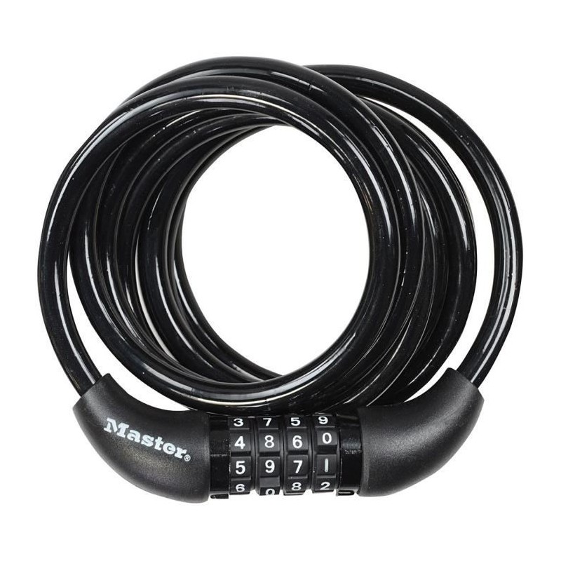 Antivol Vélo - MASTER LOCK - 8221EURDPRO - Câble torsadé 1,8m - Combinaison p...