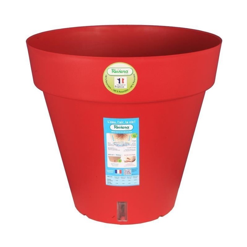 Pot de fleurs - RIVIERA - Loft avec réserve d'eau - Rond - Ø 49 x H 45 cm - 5...