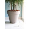 Pot de fleurs avec réserve d'eau - RIVIERA - Loft Rond - Ø 49 x H 45 cm -Taupe