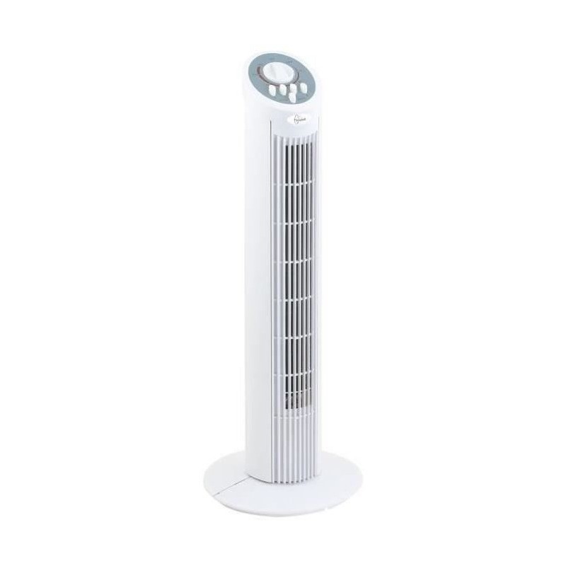 DAKOTA - Ventilateur colonne H74cm 50W blanc oscillant