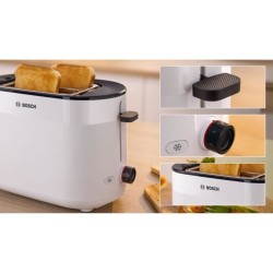 Toaster - BOSCH -  TAT2M121 MyMoment - Blanc - 2 tranches - centrage automati...