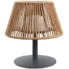 Lampe de table sans fil - LUMISKY - STANDY MINI RAFFY - H22 cm - Raphia natur...