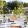 Lampe de table sans fil - LUMISKY - STANDY MINI RAFFY - H22 cm - Raphia natur...