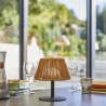 Lampe de table sans fil - LUMISKY - STANDY MINI RAFFY - H22 cm - Raphia natur...