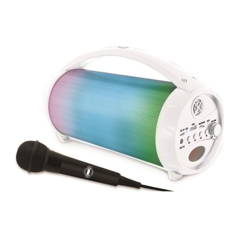 FLASHBOOM Enceinte Bluetooth portable entierement lumineuse avec micro filair...