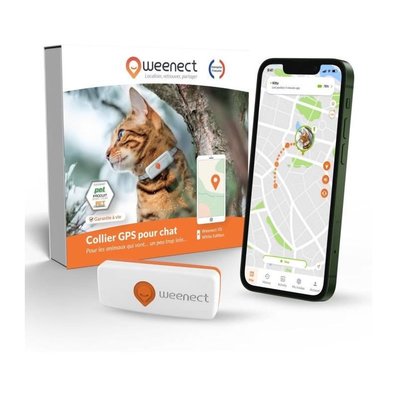 Traceur GPS pour Chat - Weenect XS (White Edition 2023)