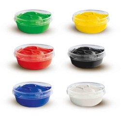 Gouache (6x45ml) - SES CREATIVE - Six couleurs : rouge, bleu, blanc,