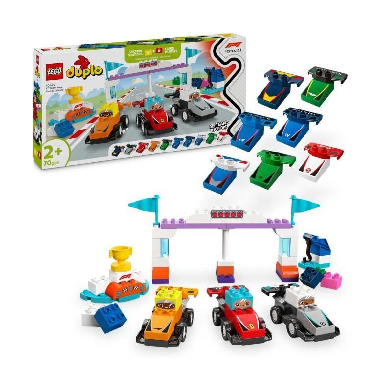 LEGO DUPLO Ma ville 10445 Voitures de course et pilotes d'une écurie de F1 - ...