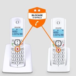 Téléphone sans fil - ALCATEL - F530 Duo - 2 combinés, blocage d'appels, mains...