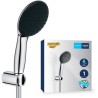 Ensemble de douche avec pommeau 1 jet Pluie, support et flexible 1,75m - GROH...