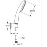 Ensemble de douche avec pommeau 1 jet Pluie, support et flexible 1,75m - GROH...