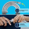 Ensemble de douche avec pommeau 1 jet Pluie, support et flexible 1,75m - GROH...