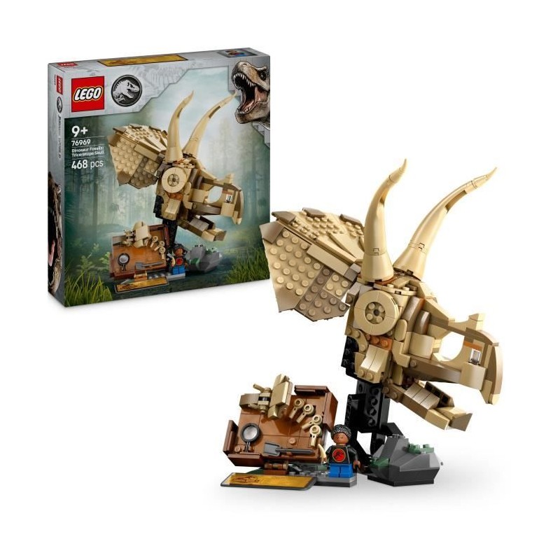 LEGO Jurassic World 76969 Les fossiles de dinosaures : le crâne du tricératop...