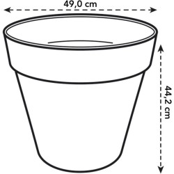 ELHO Pot de fleurs Rond LOFT URBAN - Ø50 x H44,5cm - Plastique - Percé - Rése...