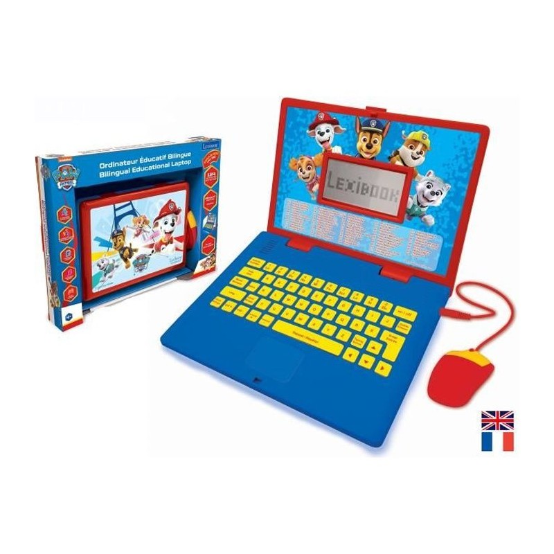 LEXIBOOK - Ordinateur éducatif bilingue La Pat 'Patrouille - 124 activités (F...