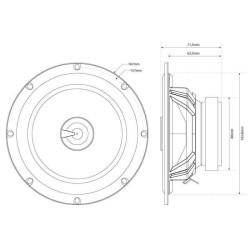 MTX TX265C Haut-parleurs voiture Coaxiaux 16,5cm 2 voies 65W RMS 4O membrane ...