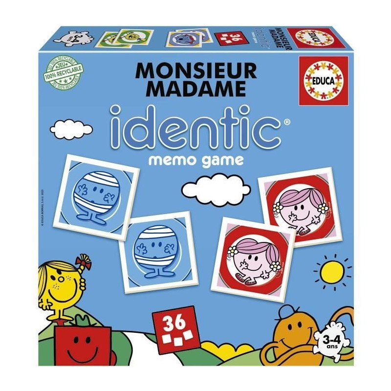 Jeu d'apprentissage - EDUCA - Monsieur Madame - Identic