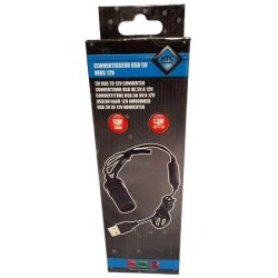 Convertisseur USB 5V vers 12V- HTC TECHNIC - Puissance 12 W - Longueur du câb...