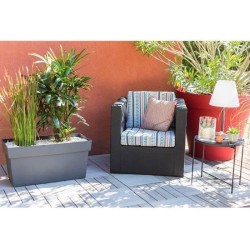 Jardiniere Muret a réserve d'eau avec roulettes - EDA - Toscane - 74 L - 79 x...