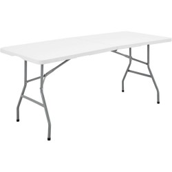 Table de réception pliante - TERRANOVA - Blanche - Structure acier et Plateau...