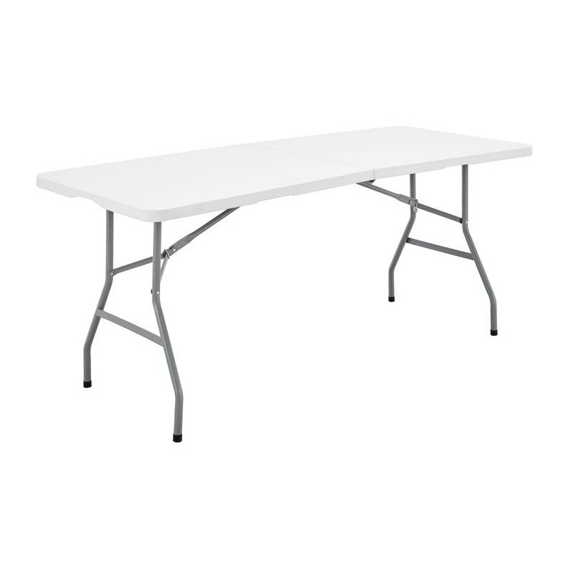 Table de réception pliante - TERRANOVA - Blanche - Structure acier et Plateau...